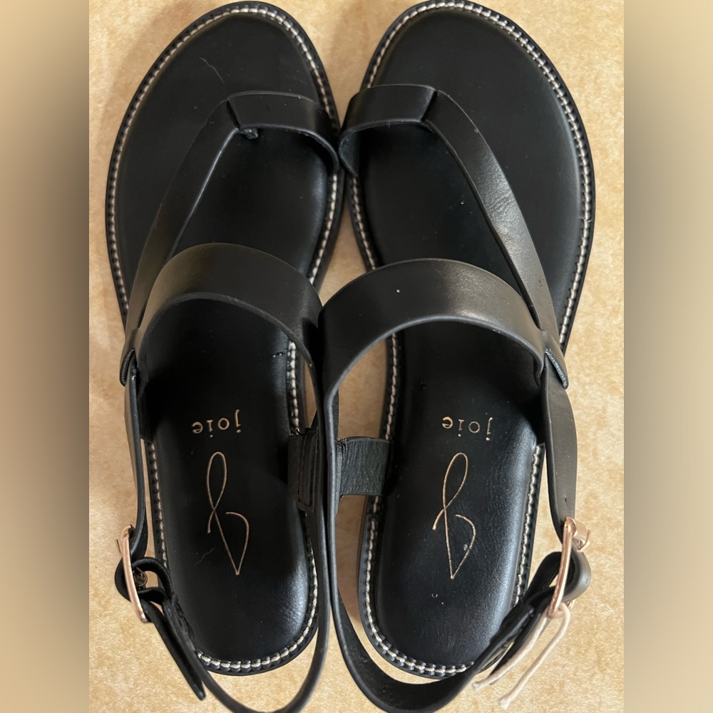 Joie Lennox Black Strappy Leather Sandal